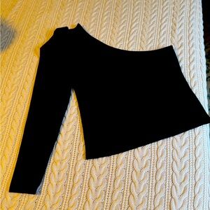 Mavi Black One-Shoulder Long Sleeve Top